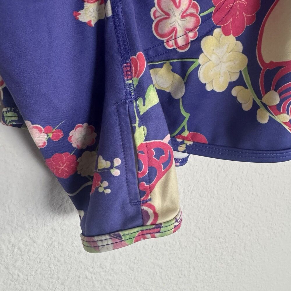 Ralph Lauren Polo Golf Shirt Sz M Bright Floral Print Long Sleeve 1/4 Zip Colors - Picture 6 of 16